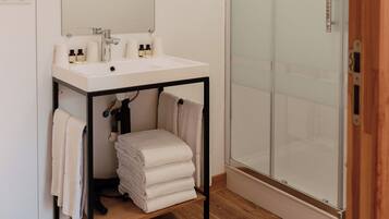 Bathroom | Shower, hair dryer, towels, soap