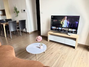 TV connectée, cheminée, vidéothèque