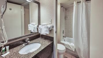 Sèche-cheveux, serviettes fournies, savon, papier toilette