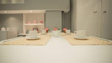Deluxe Apartment, Sea View | Private kitchen | Oven, espresso maker, coffee/tea maker, electric kettle