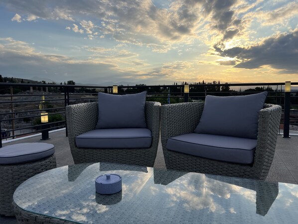 Panoramic Studio Suite, Sea View | Terrace/patio - Apollonio Suites (Corinth)