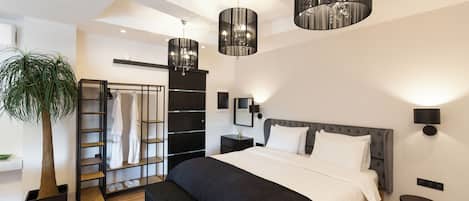 Panoramic-Studiosuite, Meerblick | 1 Schlafzimmer, italienische Bettbezüge von Frette