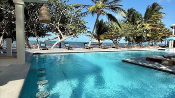 Outdoor pool, open 6:00 AM to 9:00 PM, pool umbrellas, sun loungers