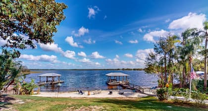 Lakefront Home With Private Hot Tub, Central AC and Beach Access