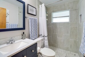 Hair dryer, towels
