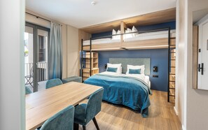 Superior Quadruple Room, Kitchen, Courtyard View | In-room safe, desk, blackout drapes, soundproofing - LIVINN - Self-Check-in (Arth)