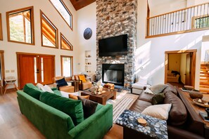 TV, fireplace, DVD player, ping pong
