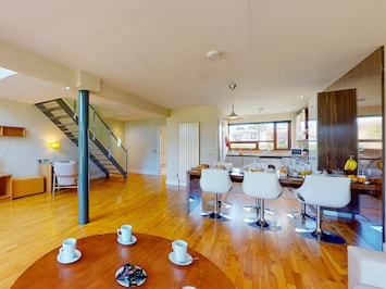 Castlemartyr Holiday Lodges, East Cork, County Cork, Ireland. Dining area, modern kitchen, spacious, light open plan.