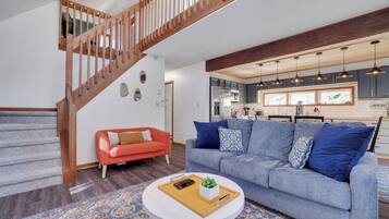 TV, fireplace, video games