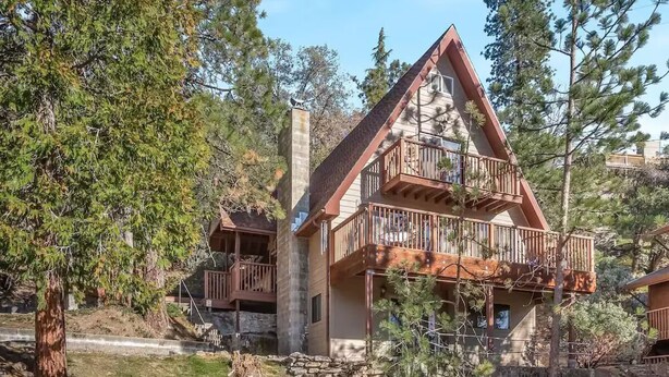 Exterior - 4-Story Lake View Cabin with Boat Slip & Private Marina with Launch Ramp (Bass Lake)