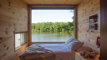 Cabin, 1 Queen Bed | 1 bedroom, desk, laptop workspace, bed sheets