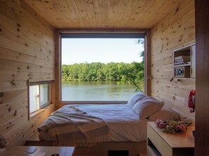 Cabin, 1 Queen Bed | 1 bedroom, desk, laptop workspace, bed sheets