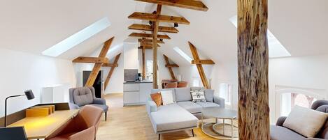 Luxury Apartment, 2 Bedrooms, Non Smoking, Executive Level | Living area | 68-cm LCD TV with digital channels