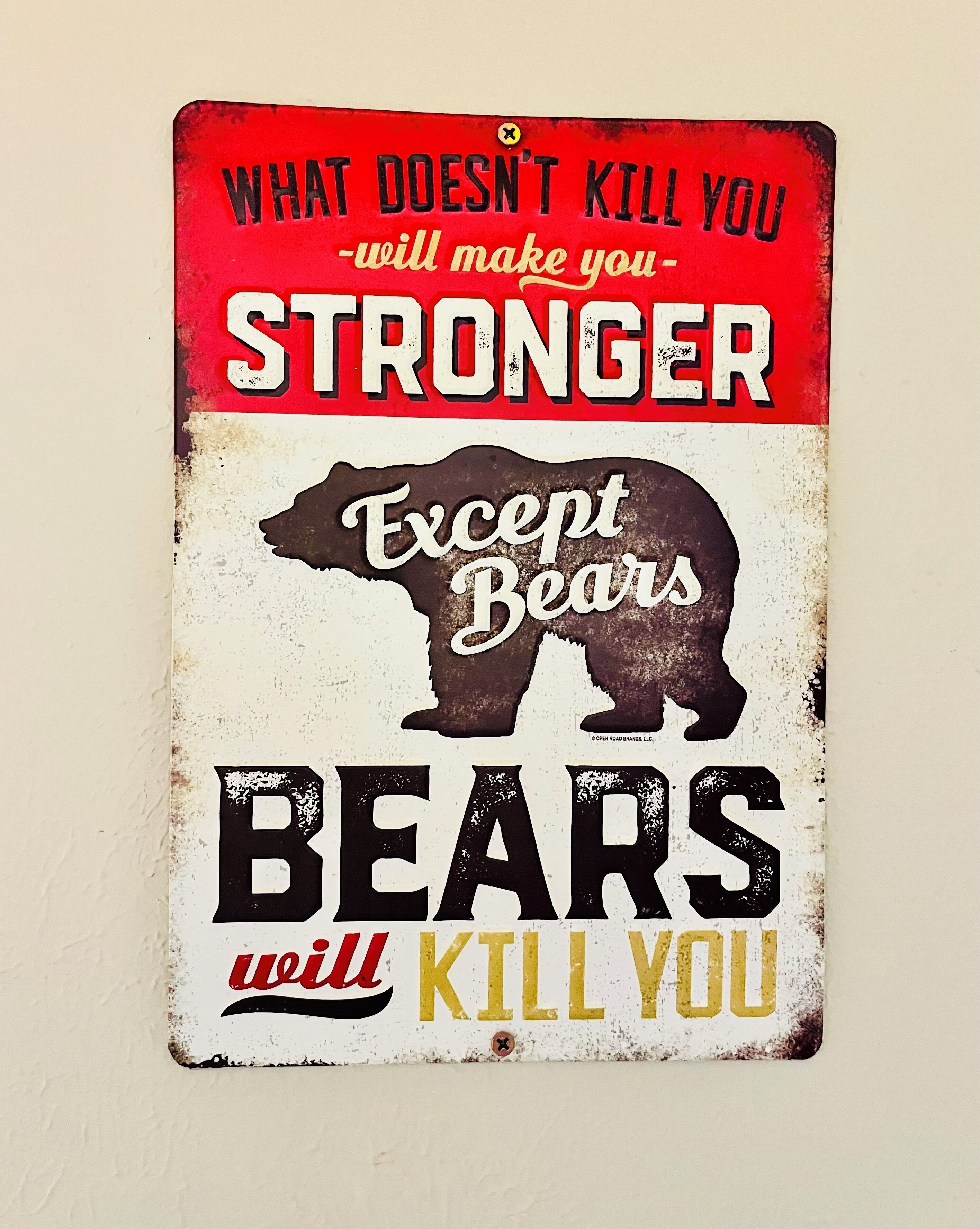 Une affiche motivante avec un ours et un texte.