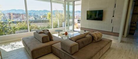 Una televisión de pantalla plana