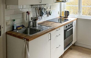 Fridge, oven, dishwasher, coffee/tea maker