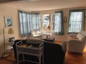 Fireplace - All season cottage with sauna overlooking the private beach on Lake Superior  (Washburn)