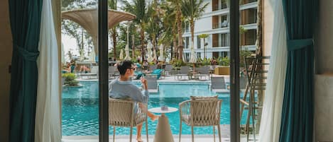 Premium Triple Room, 1 King Bed, Poolside | Terrace/patio