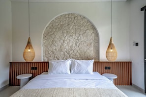 Vila exclusiva, varanda, vista para a piscina | 2 quartos, roupas de cama de algodão egípcio, roupas de cama premium