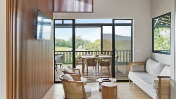 Cottage, balkon, pemandangan gunung | Area keluarga | TV layar datar