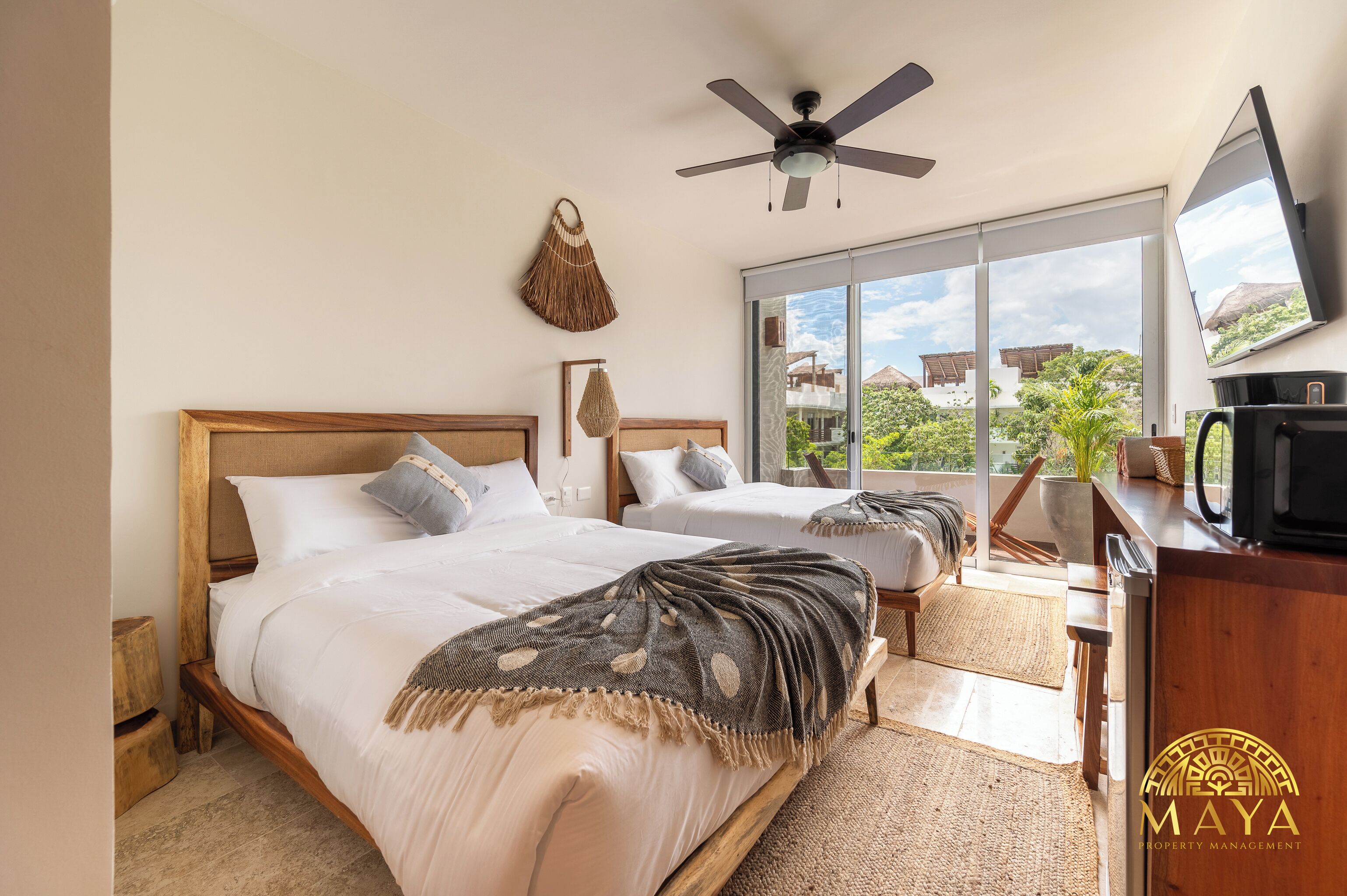 2 habitaciones, caja de seguridad en la habitación y cortinas blackout 