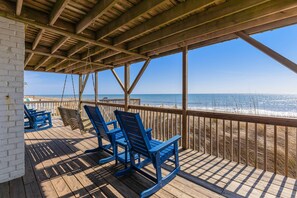 Terrace/patio - Oceanfront Dog-Friendly Vacation Rental – Breathtaking Views & Spacious Decks! (Oak Island)