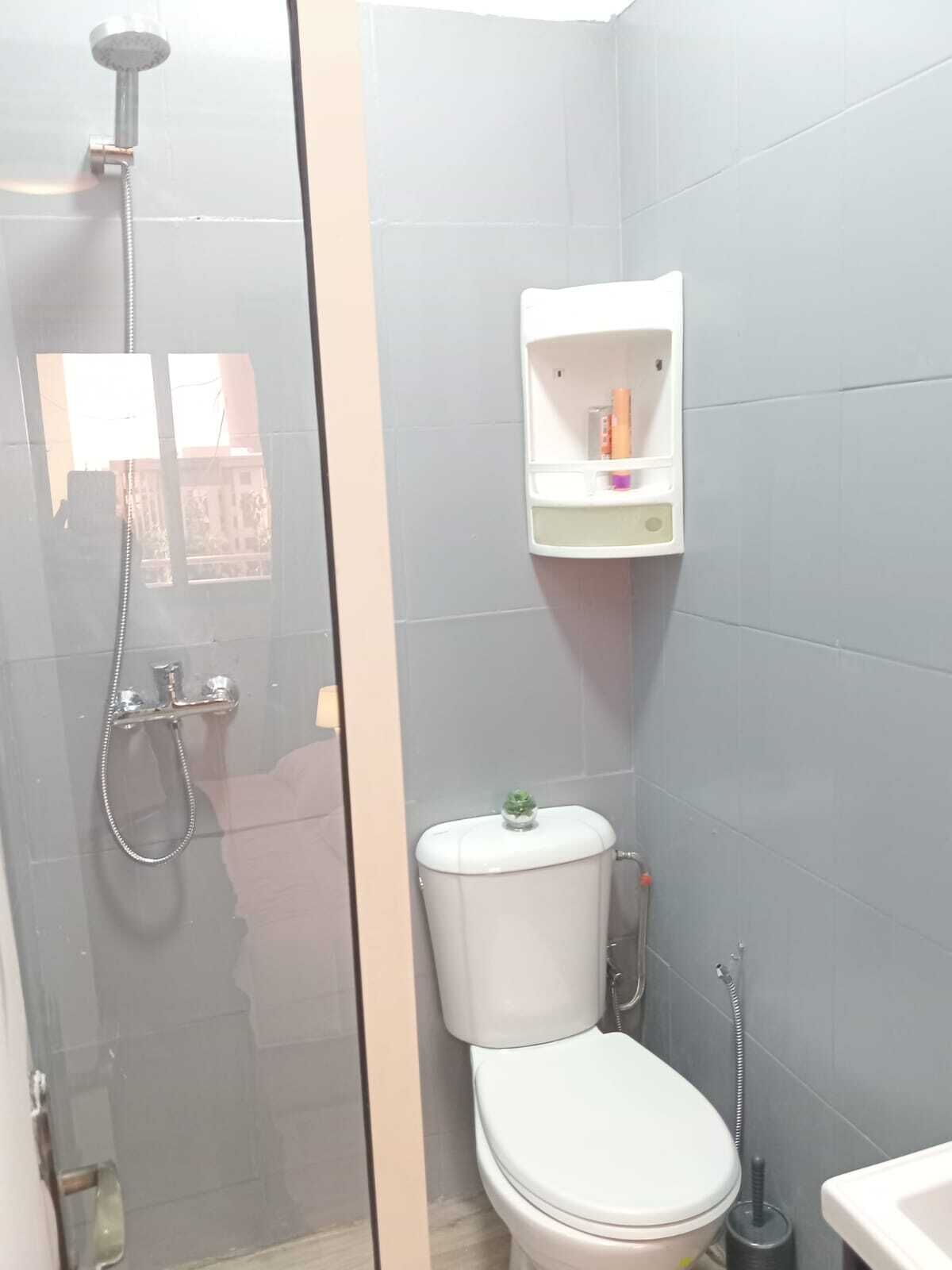 シャワー、タオル、石鹸、トイレットペーパー