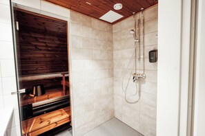 Apartment, 1 Bedroom, Sauna, Slope side | Bathroom | Shower, hair dryer, towels, soap