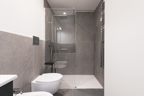 Dusche, Haartrockner, Bidet, HandtĂŒcher