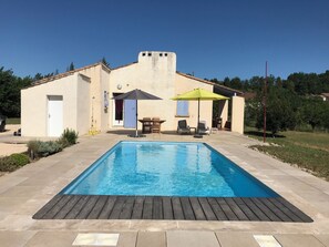 Outdoor pool - La Patale, charming house with swimming pool at the gateway to the Ardèche gorges (Lagorce)