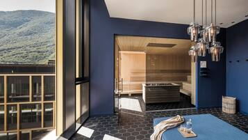 Sauna, steam room, body treatments, facials, 2 treatment rooms