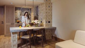 Standard Apartment, Balcony, City View | Living area | 55-inch Smart TV with digital channels, heated floors