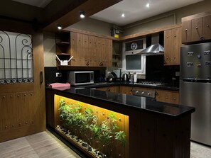 Microondas, horno, placa de cocina y lavavajillas