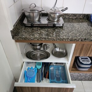 Apartment | Private kitchen - Ap Completo Parq. Aquát. Incrível Grátis (Caldas Novas)