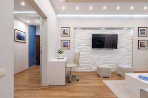 Deluxe-Apartment, Stadtblick | Wohnbereich
