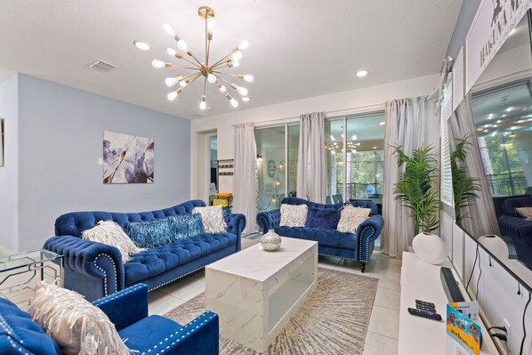 Villa, Multiple Bedrooms | Living area | Smart TV - Rear Views, Spa, Games Room, Pet Friendly, Resort Amenities 8 Bedroom Villa (Kissimmee)