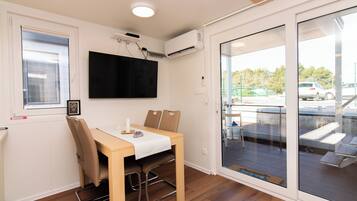 Mobile Home, 2 Bedrooms, Sea View, Overwater | Living area | Flat-screen TV