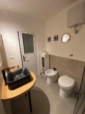 Dusche, Haartrockner, Bidet, Handtücher