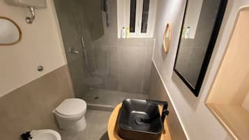 Dusche, Haartrockner, Bidet, Handtücher