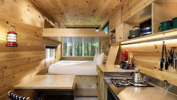 Cabin, 2 Queen Beds | 1 bedroom, desk, laptop workspace, bed sheets
