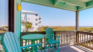 Terrace/patio - Winds 6-1A-Beautiful Oceanfront 2 bedroom 2 bath Located on the first floor beside beach access (Carolina Beach)