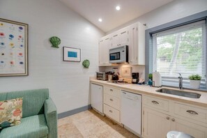 Fridge, microwave, coffee/tea maker