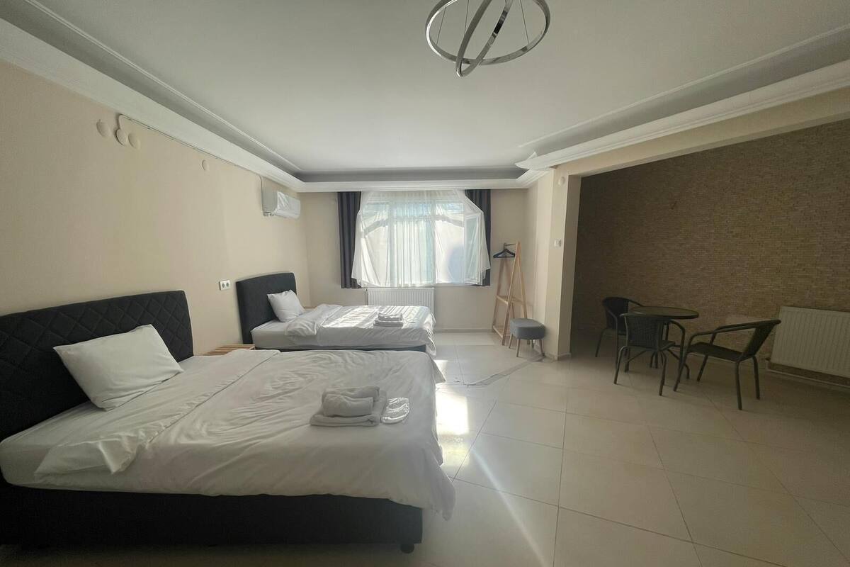 Desk, free WiFi, bed sheets