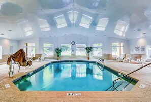 Indoor pool, a heated pool - The Islander- Luxurious property 2 Bedroom, 2 Bath with Beach Access (Hilton Head Island)