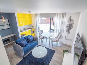 Apartment | Living area | TV - Deluxe Studio Apartment by Sheffield City Centre (Sheffield)