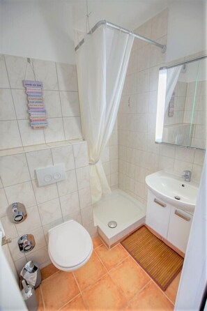 Shower, hair dryer