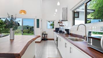 Microwave, oven, coffee/tea maker, toaster