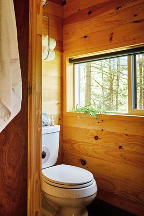 Shower, towels, soap, shampoo