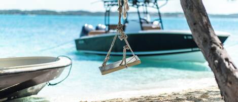 Sun-loungers, beach towels