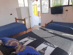 1 chambre, couette en duvet, ameublement unique